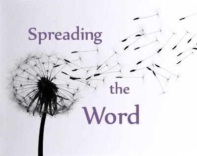 Dandelion seeds; text 'Spreading the Word'